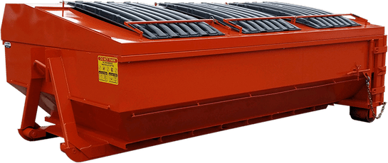 Roll Off Dumpster with Custom Roof